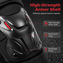 Motorcycle Knee & Elbow Guard Set – Hard Shell, Articulated, Adjustable