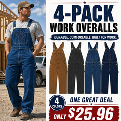 Men’s Durable Denim Bib Overalls with Adjustable Shoulder Straps & Multi‑Purpose Utility Pockets