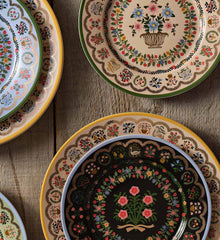 Porcelain Dessert Plate Set - Rosette