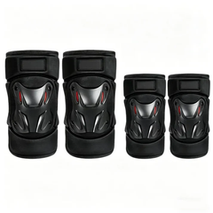 Motorcycle Knee & Elbow Guard Set – Hard Shell, Articulated, Adjustable